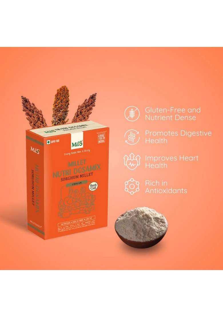 Mil8 Nutri Dosamix Sorghum & Flakes (Aval) Little Millet Combo (300Gram-200Gram) Nutritious, Delicious And Healthy Breakfast Solution - Indya
