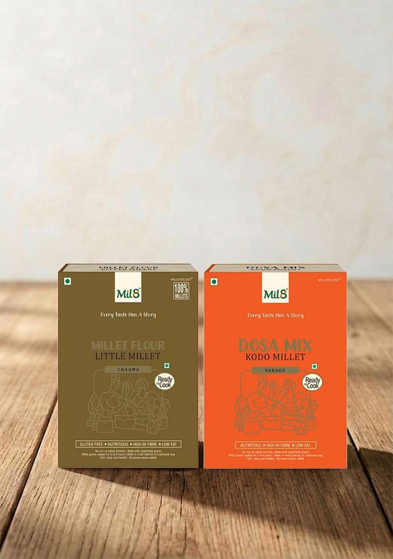 Mil8 Flour Little & Dosamix Kodo Millet Combo (300Gram-300Gram) Nutritious, Delicious And Healthy Breakfast Solution - Indya