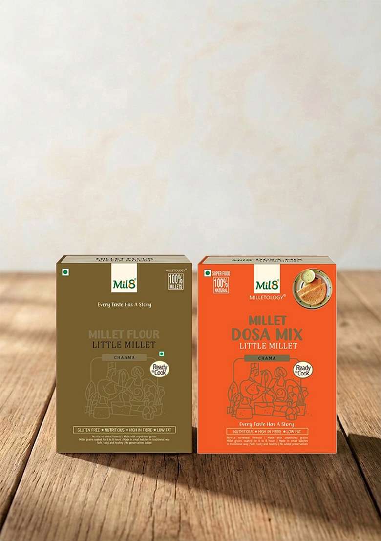 Mil8 Flour Little & Dosamix Little Millet Combo (300Gram-300Gram) Nutritious, Delicious And Healthy Breakfast Solution - Indya