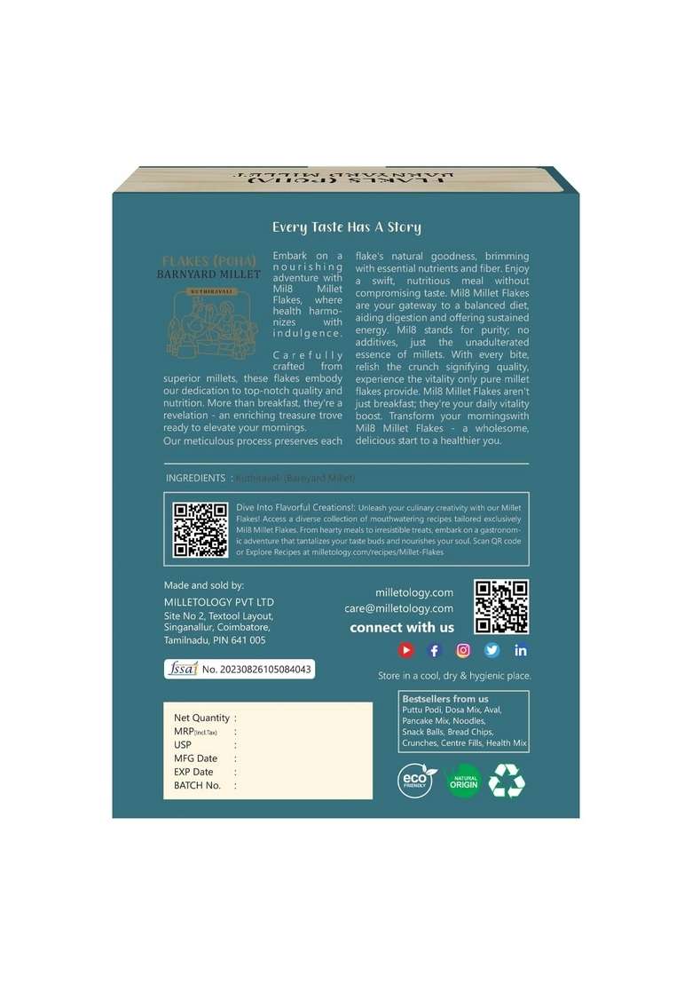 Mil8 Flakes (Aval) Barnayard & Rava Little Millet Combo (200Gram-300Gram) Nutritious, Delicious And Healthy Breakfast Solution - Indya