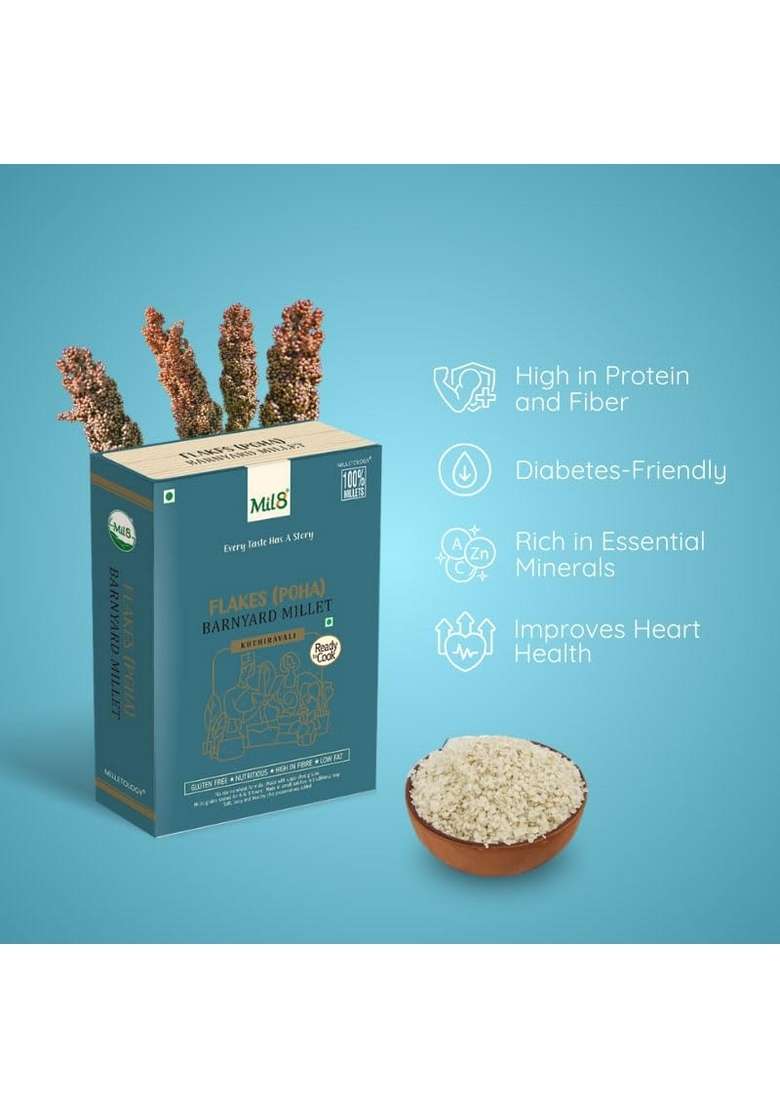 Mil8 Flakes (Aval) Barnayard & Rava Little Millet Combo (200Gram-300Gram) Nutritious, Delicious And Healthy Breakfast Solution - Indya
