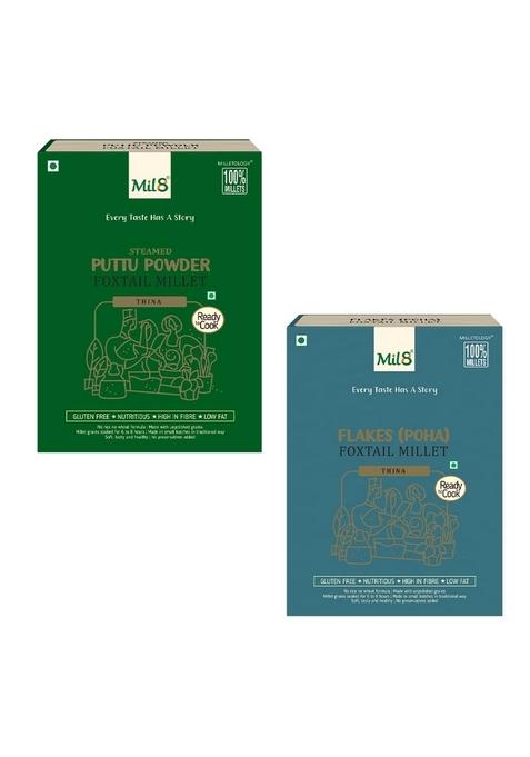 Puttu Powder Foxtail & Flakes (Aval) Foxtail Millet Combo (300Gram-200Gram) Nutritious, Delicious And Healthy Breakfast Solution