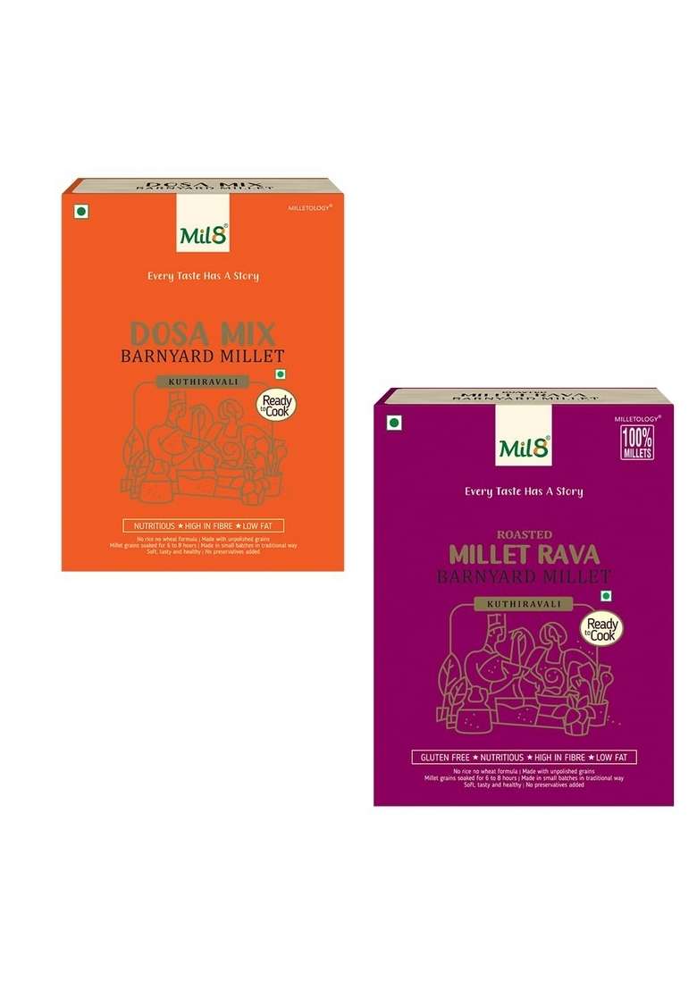 Mil8 Dosamix Barnyard & Rava Barnyard Millet Combo (300Gram-300Gram) Nutritious, Delicious And Healthy Breakfast Solution - Indya