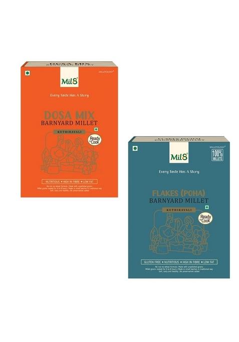 Mil8 Dosamix Barnyard & Flakes (Aval) Barnayard Millet Combo (300Gram-200Gram) Nutritious, Delicious And Healthy Breakfast Solution