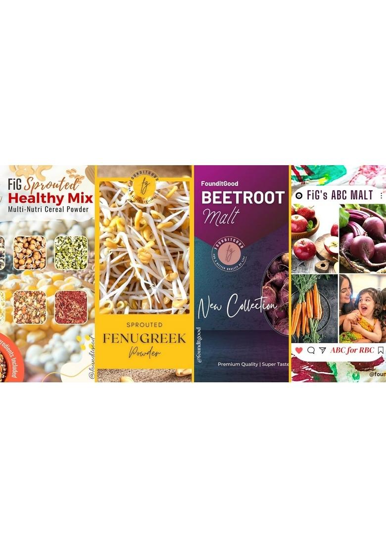 Fig Sprouted Healthy Mix (Sattu Maavu) For Children ~ Multi-Nutri Cereal Powder With 25 Naturally Nutritious Ingredients. Super Food & Nutritional Supplement. No Preservatives.