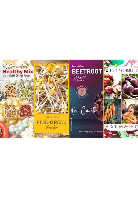 Fig Sprouted Healthy Mix (Sattu Maavu) For Children ~ Multi-Nutri Cereal Powder With 25 Naturally Nutritious Ingredients. Super Food & Nutritional Supplement. No Preservatives.