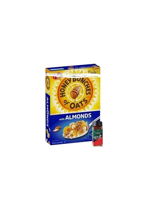 Fruitjoy Honey Bunche Almond Original Oats For Consume, Flakes 340G + Free Spicesnap Chilli Lime Seasoning