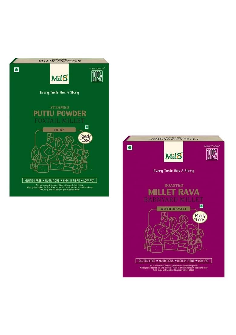 Puttu Powder Foxtail & Rava Barnyard Millet Combo (300Gram-300Gram) Nutritious, Delicious And Healthy Breakfast Solution