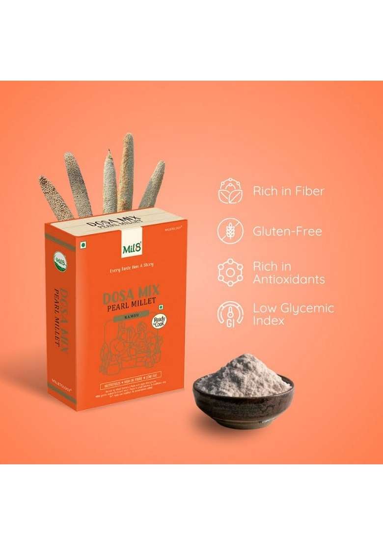 Mil8 Dosamix Pearl & Dosamix Pearl Millet Combo (300Gram-300Gram) Nutritious, Delicious And Healthy Breakfast Solution - Indya
