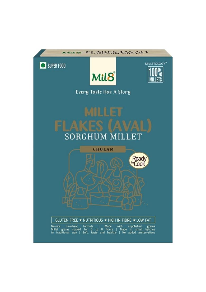 Mil8 Flakes (Aval) Little & Flakes (Aval) Sorghum Millet Combo (200Gram-200Gram) Nutritious, Delicious And Healthy Breakfast Solution