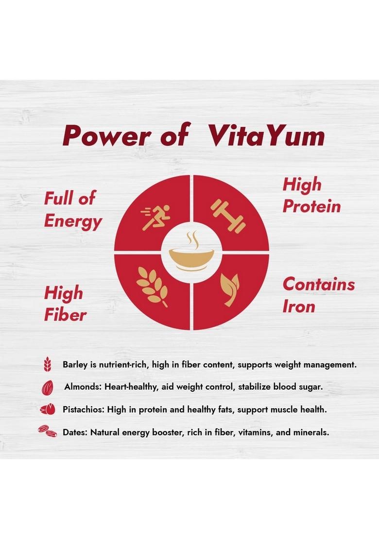 Vitayum Grain & Dry Fruits Porridge With Dry Dates, Almonds & Pistachios Natural Immunity Booster, Rich In Dietary Fiber & Protein | Nutritious & Healthy Cereal 250G