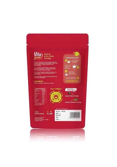 Vitayum Grain & Dry Fruits Porridge With Dry Dates, Almonds & Pistachios Natural Immunity Booster, Rich In Dietary Fiber & Protein | Nutritious & Healthy Cereal 250G