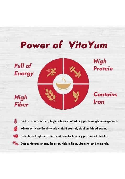 Vitayum Grain & Dry Fruits Porridge With Dry Dates, Almonds & Pistachios Natural Immunity Booster, Rich In Dietary Fiber & Protein | Nutritious & Healthy Cereal 250G