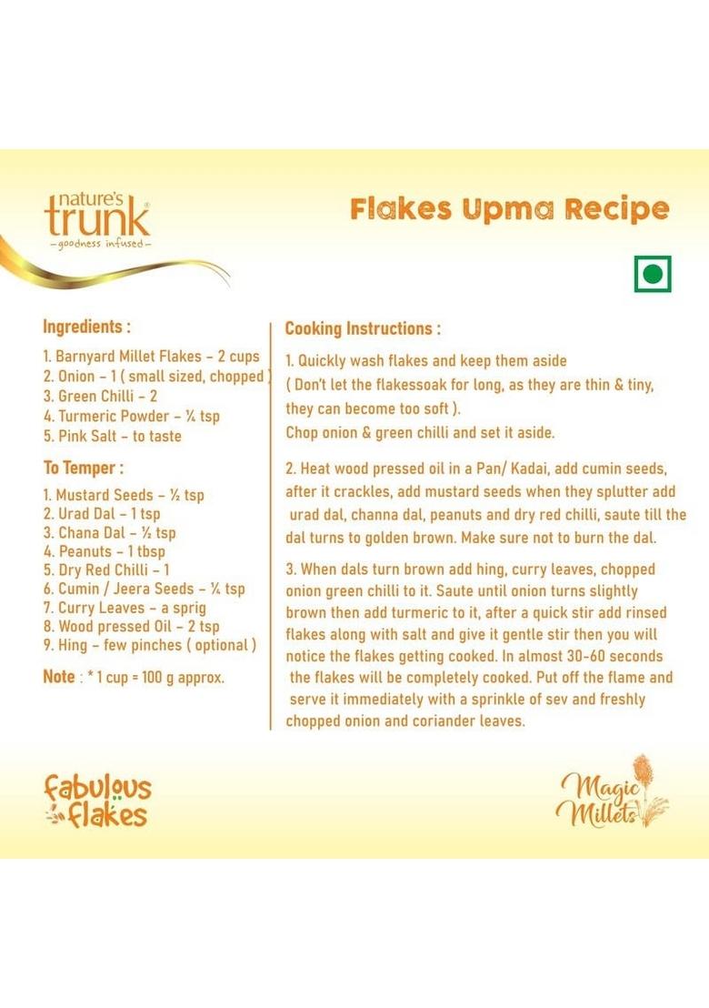 Nature'S Trunk Barnyard Millet Flakes 800Gm | Saava Poha/Udalu Atukulu Healthy Breakfast Cereal | Quick Cook Grain For Breakfast (Pack Of 1)