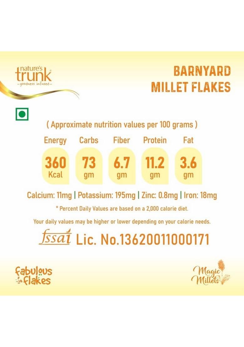 Nature'S Trunk Barnyard Millet Flakes 800Gm | Saava Poha/Udalu Atukulu Healthy Breakfast Cereal | Quick Cook Grain For Breakfast (Pack Of 1)