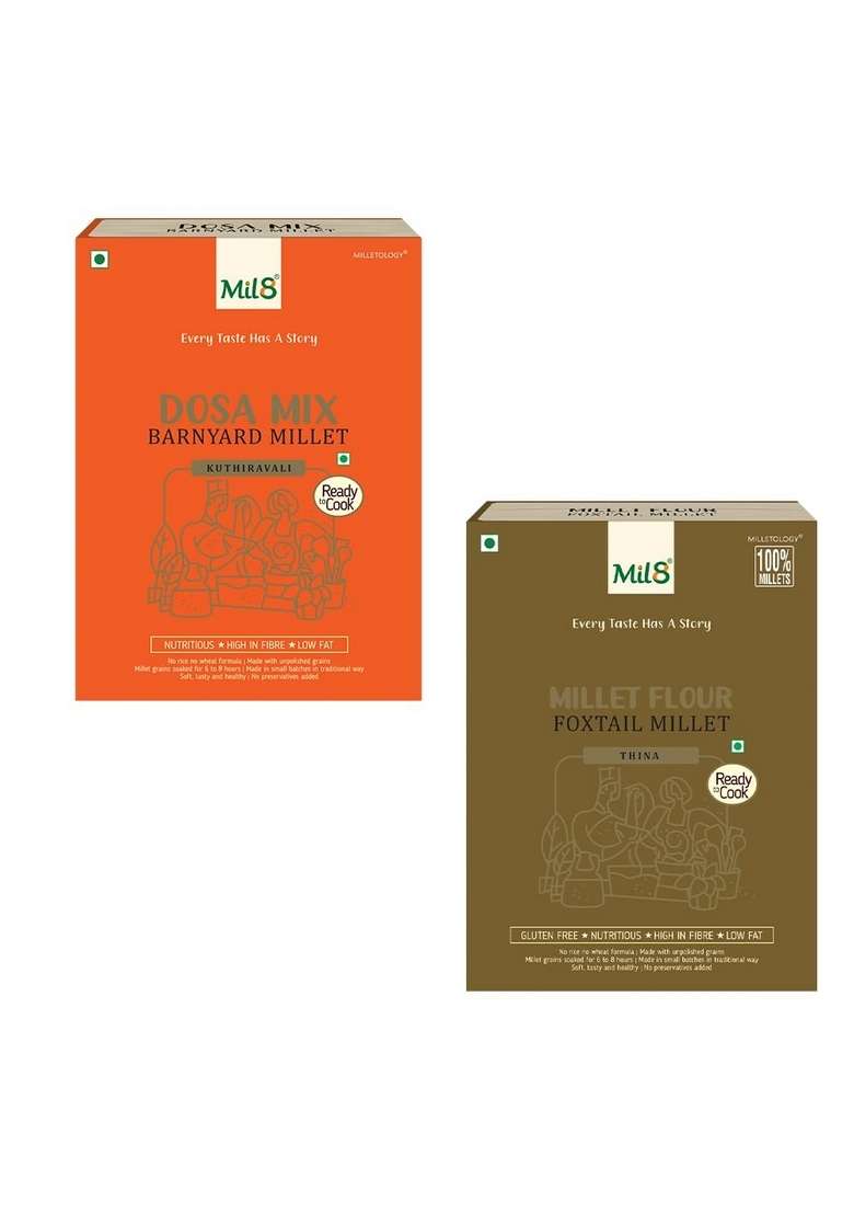 Mil8 Dosamix Barnyard & Flour Foxtail Millet Combo (300Gram-300Gram) Nutritious, Delicious And Healthy Breakfast Solution - Indya