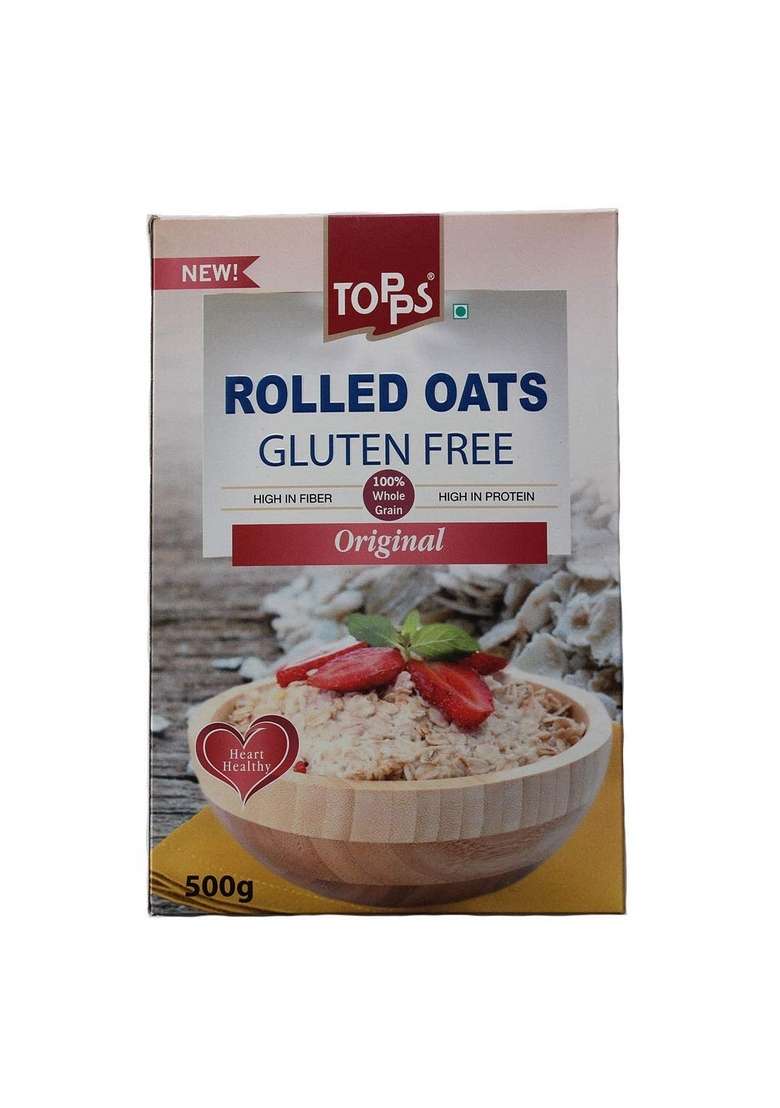 Topps Rolled Oats | Gluten Free | 100% Whole Grain, High In Fiber & High In Protein | 425G - Indya