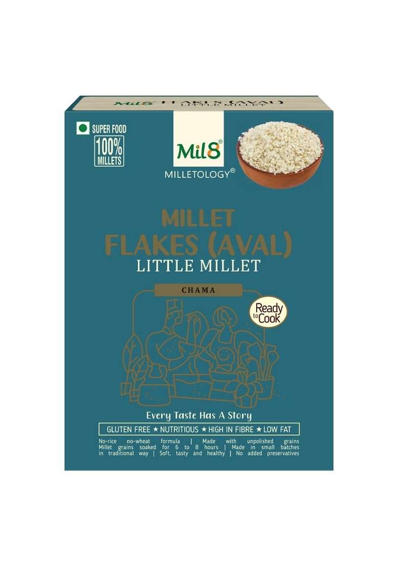 Mil8 Flakes (Aval) Little & Flakes (Aval) Foxtail Millet Combo (200Gram-200Gram) Nutritious, Delicious And Healthy Breakfast Solution - Indya