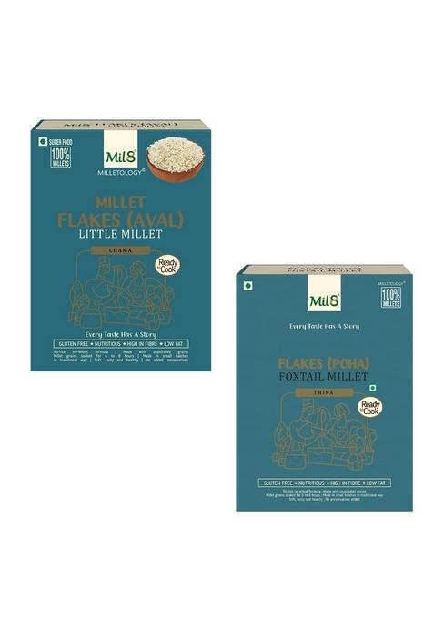 Mil8 Flakes (Aval) Little & Flakes (Aval) Foxtail Millet Combo (200Gram-200Gram) Nutritious, Delicious And Healthy Breakfast Solution