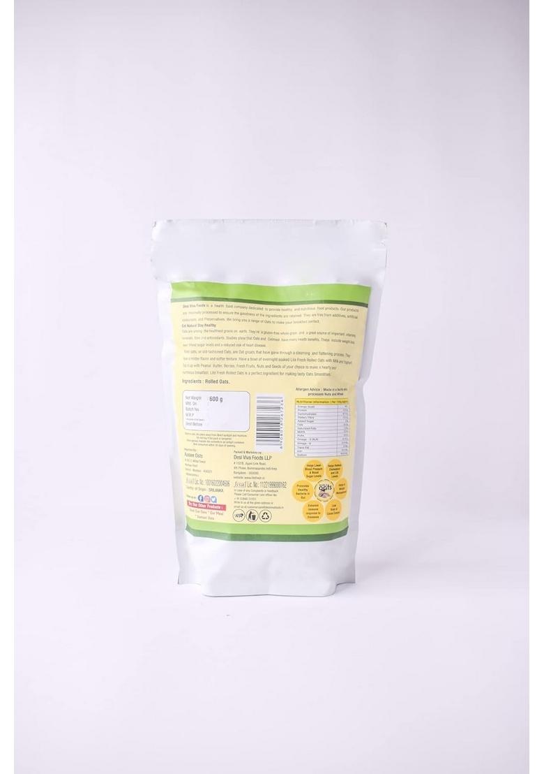 Lite Fresh Rolled Oats 600G | Gluten Free Oats | Breakfast Cereal | Diet Food For Weight Loss | 100% Healthy Premium Oats | High Protein And Fibre | Breakfast Cereal Good For Heart |