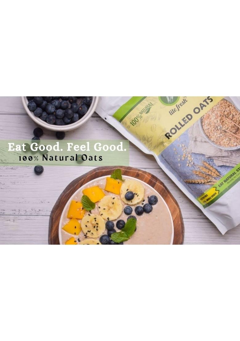 Lite Fresh Rolled Oats 600G | Gluten Free Oats | Breakfast Cereal | Diet Food For Weight Loss | 100% Healthy Premium Oats | High Protein And Fibre | Breakfast Cereal Good For Heart |