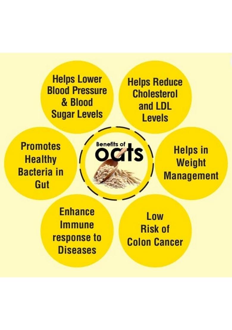 Lite Fresh Rolled Oats 600G | Gluten Free Oats | Breakfast Cereal | Diet Food For Weight Loss | 100% Healthy Premium Oats | High Protein And Fibre | Breakfast Cereal Good For Heart |