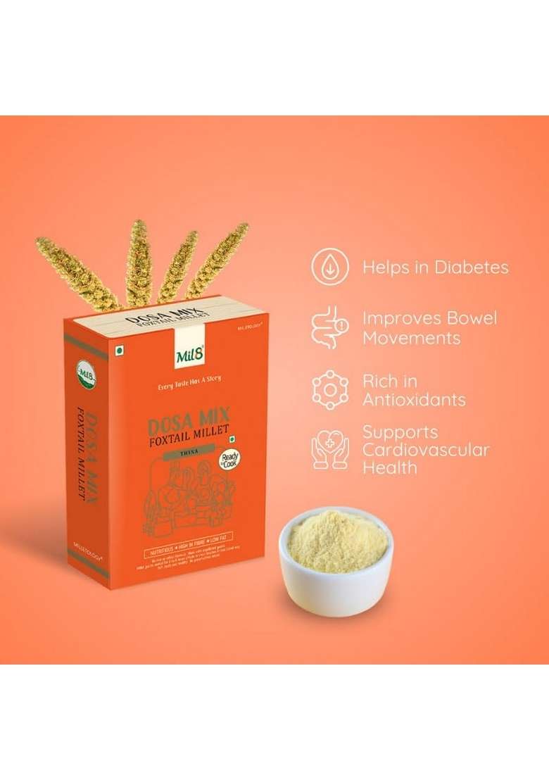 Mil8 Dosamix Foxtail & Dosamix Sorghum Millet Combo (300Gram-300Gram) Nutritious, Delicious And Healthy Breakfast Solution - Indya