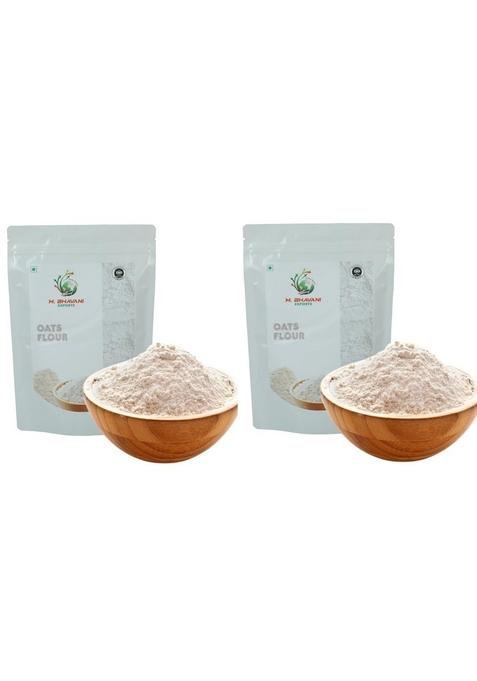 M.Bhavani Oats Flour 900G Pouch| Natural Whole Grain | High Soluble Fibre | Protein Goodness | Helps Manage Weight & Reducing Cholesterol | Breakfast Cereal (Pack Of 2)