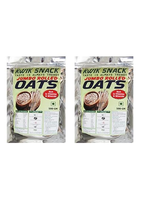 Kwik Snack Combo Pack Of 2 Jumbo Rolled Oats Of (400 Gm Each) 2 X 400 Gm = 800 Gm