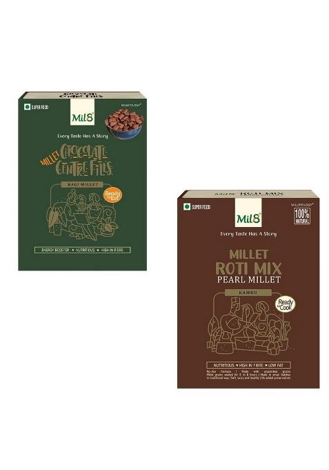 Mil8 Ragi Chocolate Centre Fills & Rotimix Pearl Millet Combo (100Gram-300Gram) Nutritious, Delicious And Healthy Breakfast Solution
