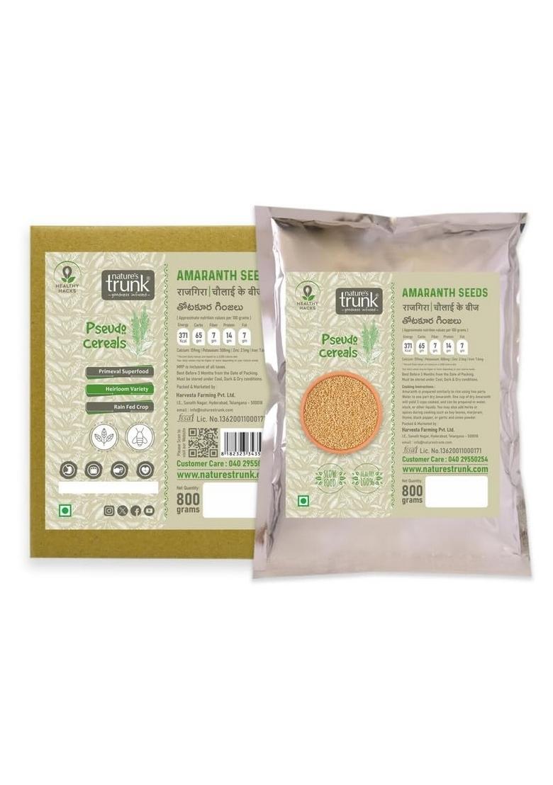 Nature'S Trunk Amaranth Seeds 800Gm | Rajgira Seeds | High Protein & Fiber | Gluten Free Rajgeera Seeds | Whole Rajgira Seeds (Pack Of 1)