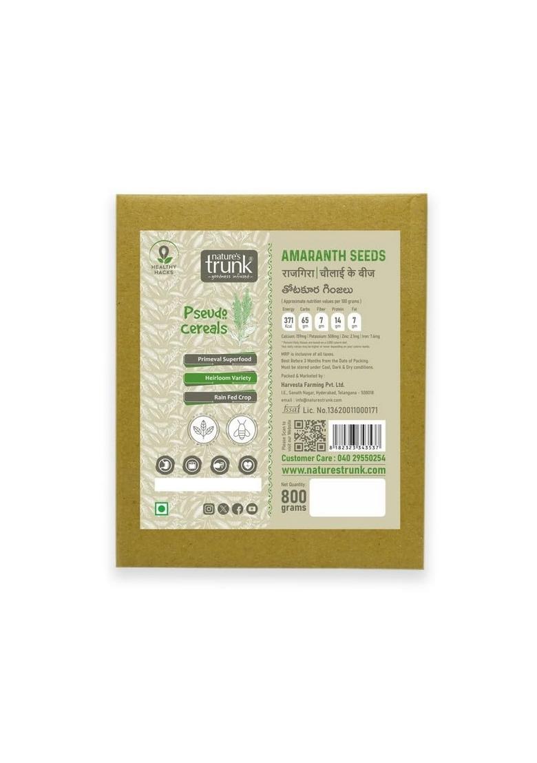 Nature'S Trunk Amaranth Seeds 800Gm | Rajgira Seeds | High Protein & Fiber | Gluten Free Rajgeera Seeds | Whole Rajgira Seeds (Pack Of 1)