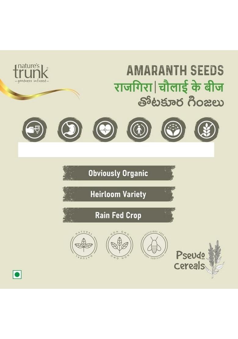 Nature'S Trunk Amaranth Seeds 800Gm | Rajgira Seeds | High Protein & Fiber | Gluten Free Rajgeera Seeds | Whole Rajgira Seeds (Pack Of 1)
