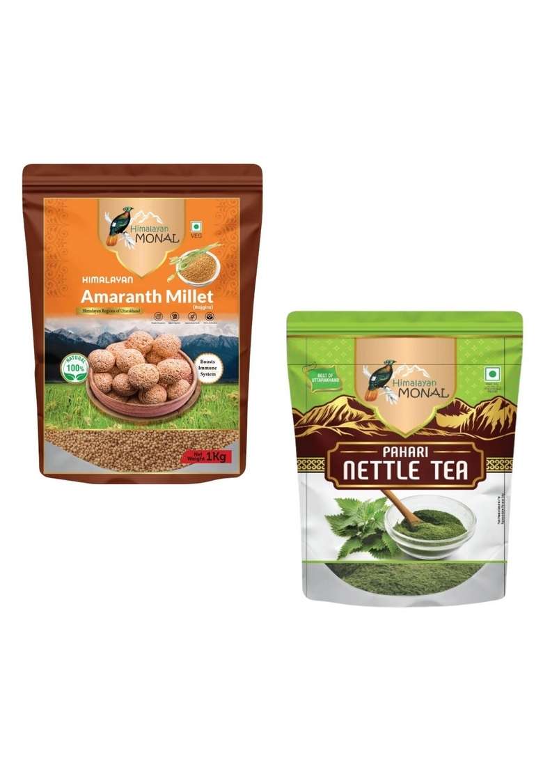 Himalayan Monal Amaranth Millet Rajgira 1 Kg Veg Boosts Immune System And Yellow Soyabean Pulses 500G Best Of Uttarakhand | Pack 3 - Indya