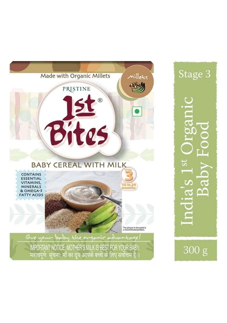 Pristine 1St Bites - Wheat, Spinach & Carrot Powder (10 Months - 24 Months) Stage - 3, 300G & Milletsstage - 3, 300G & Wheat & Apple Powder (8 Months - 24 Months) Stage - 2, 300G - Indya