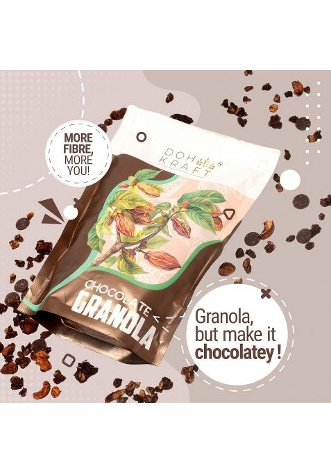 Avarya Crunchy & Delicious Granola | Healthy On-The-Go Snack | Perfect For Breakfast, Smoothies, & Yogurt (250 Gms, Chocolate Granola)