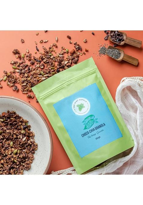 The Mint Enfold - Choco-Chia Granola 250G | Granola For Breakfast | Diet Snacks | Wholegrain Cereal