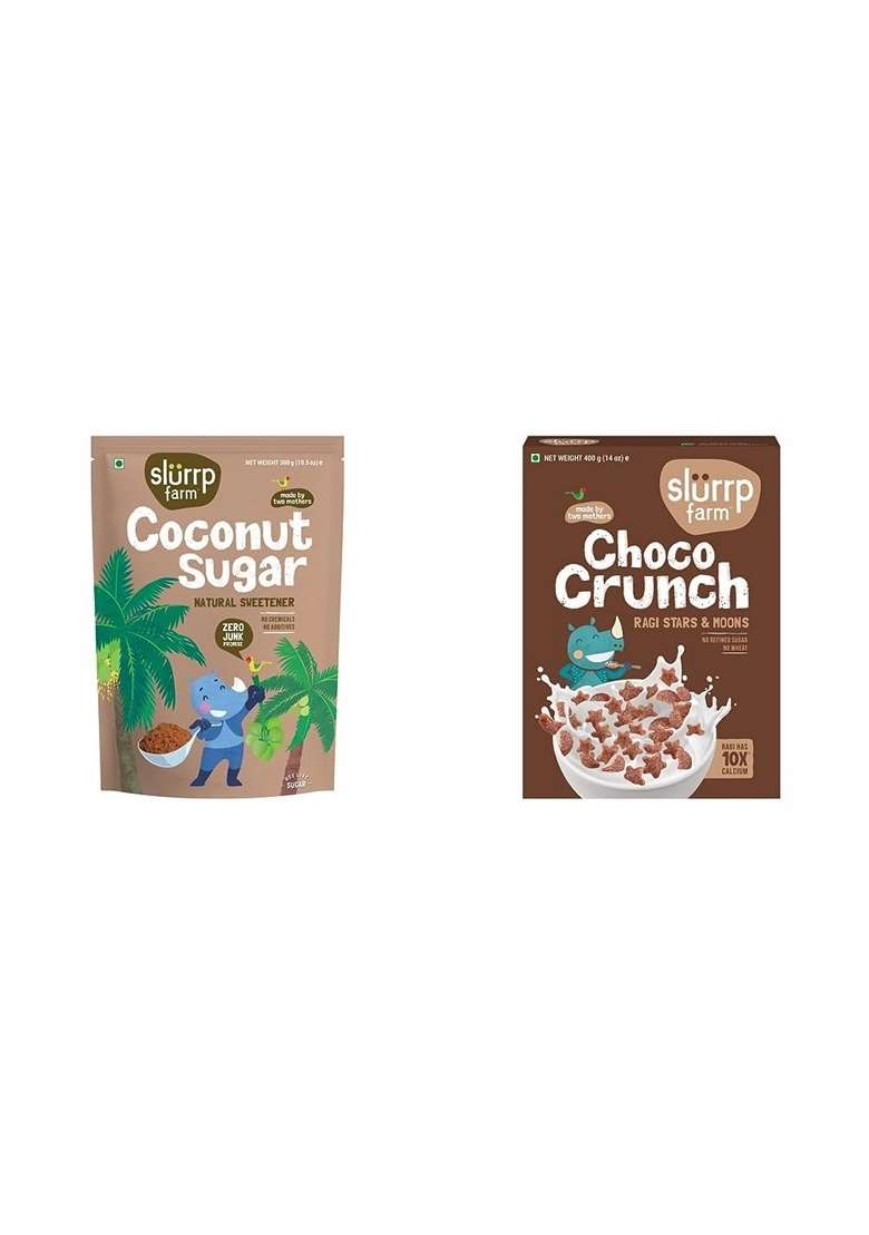 Slurrp Farm Coconut Sugar â€“ Natural Sweetener 300G Choco Crunch Chocolate Cerealfor Kids | 400 G - Indya