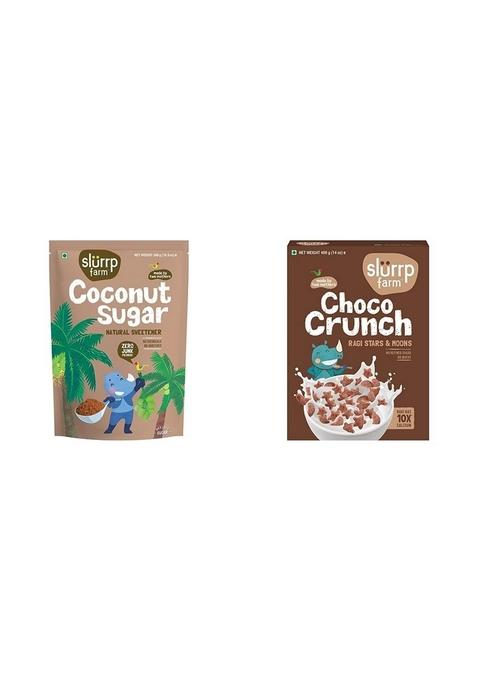 Slurrp Farm Coconut Sugar – Natural Sweetener, 300G & Slurrp Farm Choco Crunch Chocolate Cerealfor Kids | 400 G