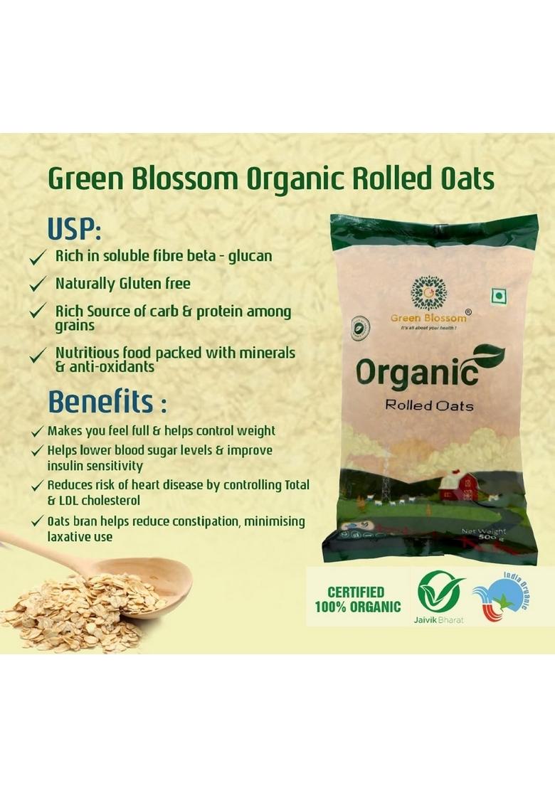 Green Blossom Organic Rolled Oats And Organic 100% Vegan | Combo Of 2 | Style 113