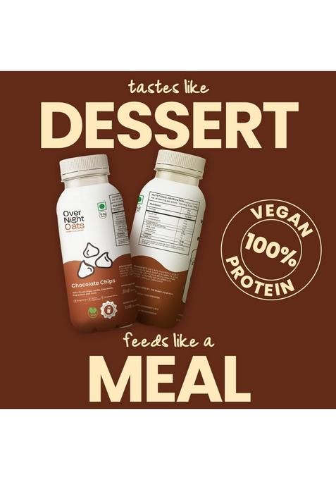 Overnight Oats With Vegan Protein | High Protein Oats Breakfast With Dietary Fibre | Just Add Milk | Ready In Minutes | No Preservatives | 1 Chocolate Chips + 5 Mocha (Pack Of 6, 50G Each)