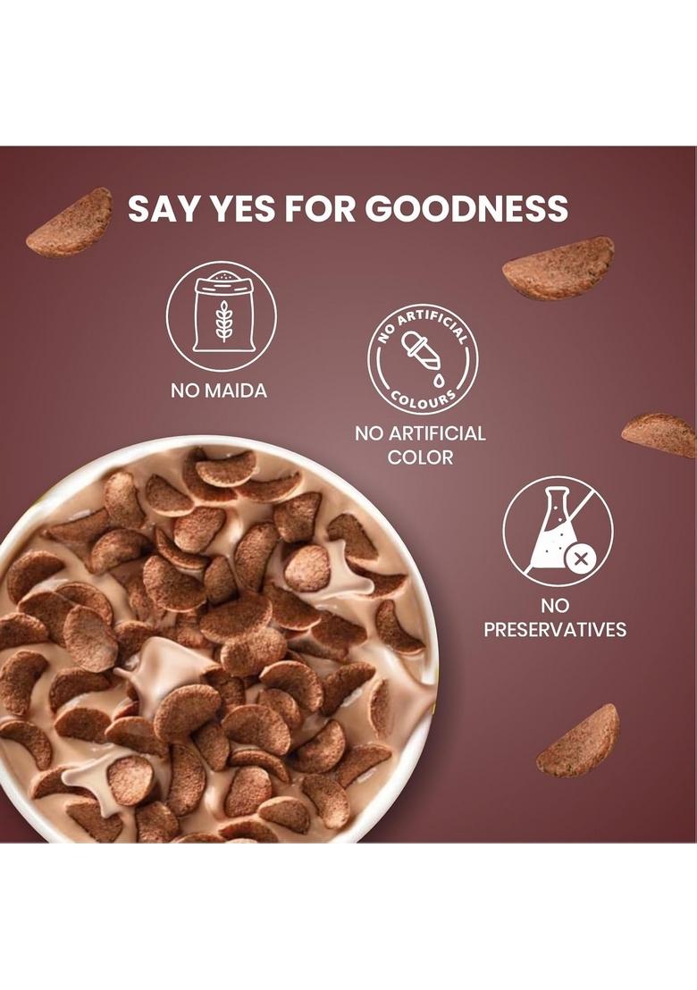 Nutriowl Chocos 200G Pack Of 4 – Whole Grain Breakfast Cereal, Rich In Fibre, High In Calcium & Protein, Packed With Essential Vitamins & Minerals