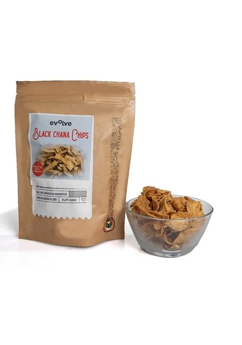 Evolve Black Chana Chips Healthy Snacks for Kids, Adults | High Protein, Gluten Free, Vacuum Fried, Weight Loss Snack, No Additives, Masala Flavor - 100g Pack of 2