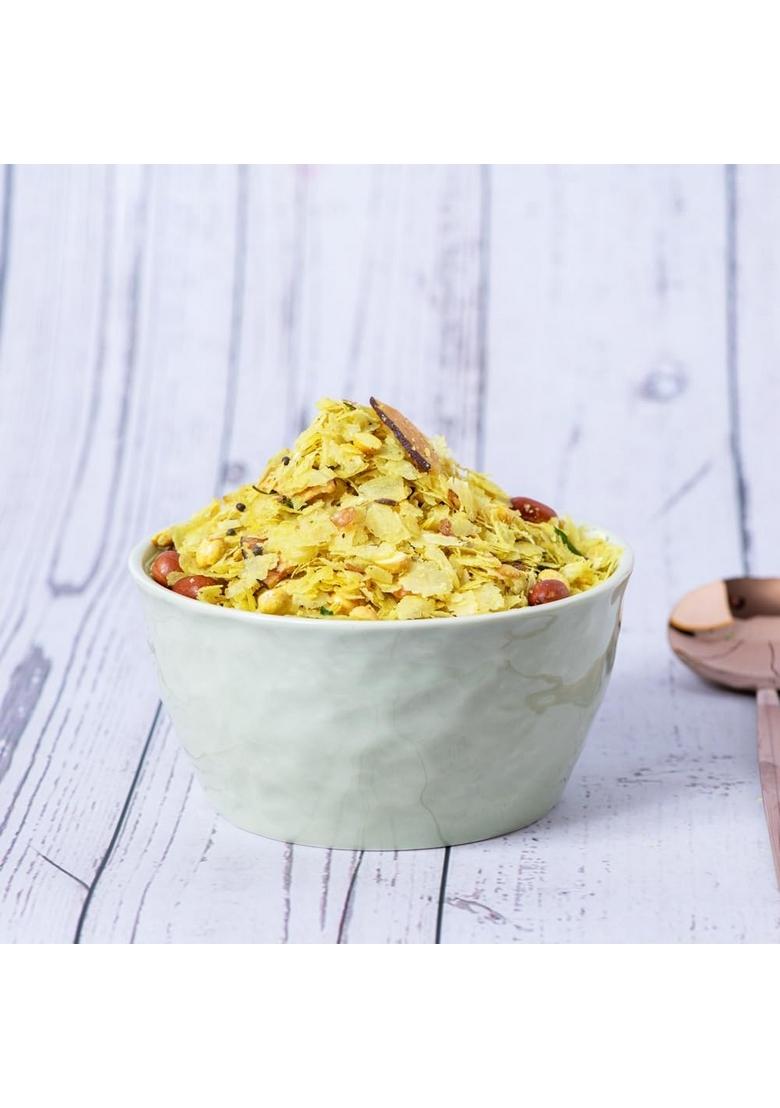 Sapre Foods Sapre's Patal Poha Chivada | Chiwda/Chevda Namkeen Flattened Rice Snack Roasted Chivda Festive Mix Healthy Crunchy & Tasty Ready to Eat Tea Time Snacks Pack of 2