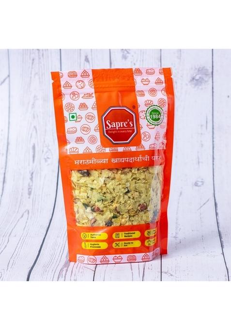 Sapre Foods Sapre's Patal Poha Chivada | Chiwda/Chevda Namkeen Flattened Rice Snack Roasted Chivda Festive Mix Healthy Crunchy & Tasty Ready to Eat Tea Time Snacks Pack of 2