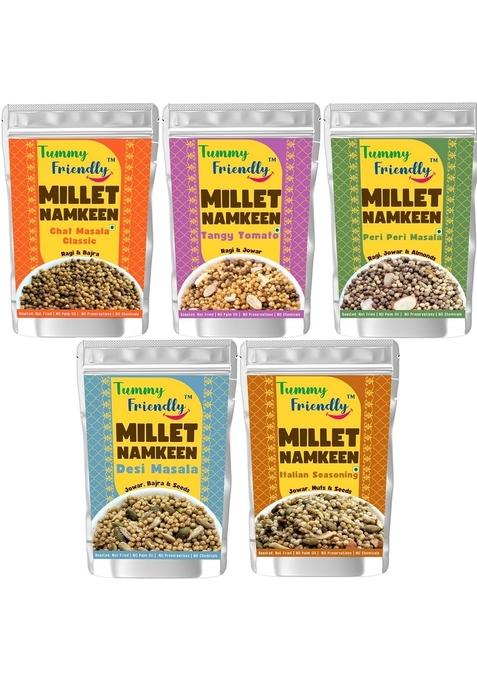 TUMMY FRIENDLY Millet Namkeen Mixture for Kids &Adults. Healthy Snacks Items Kids, Adults, Pregnant Women, Diabetics. Gift. No Chemicals, Preservatives