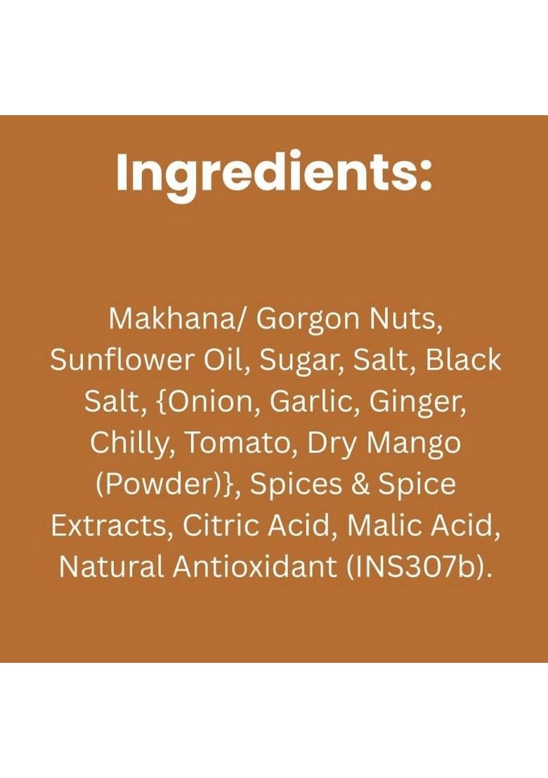 Popmak Roasted Makhana Indian Spices 80g Fox Nuts Healthy Snack All Natural Ingredients Resealable Pack Guilt Free Flavored