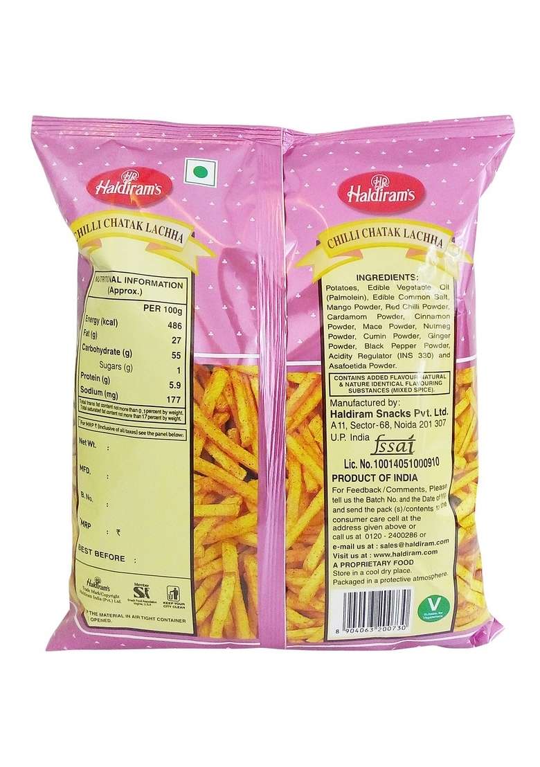 Haldirams Snacks - Chilli Chatak Lachha, 200g Pouch - Indya