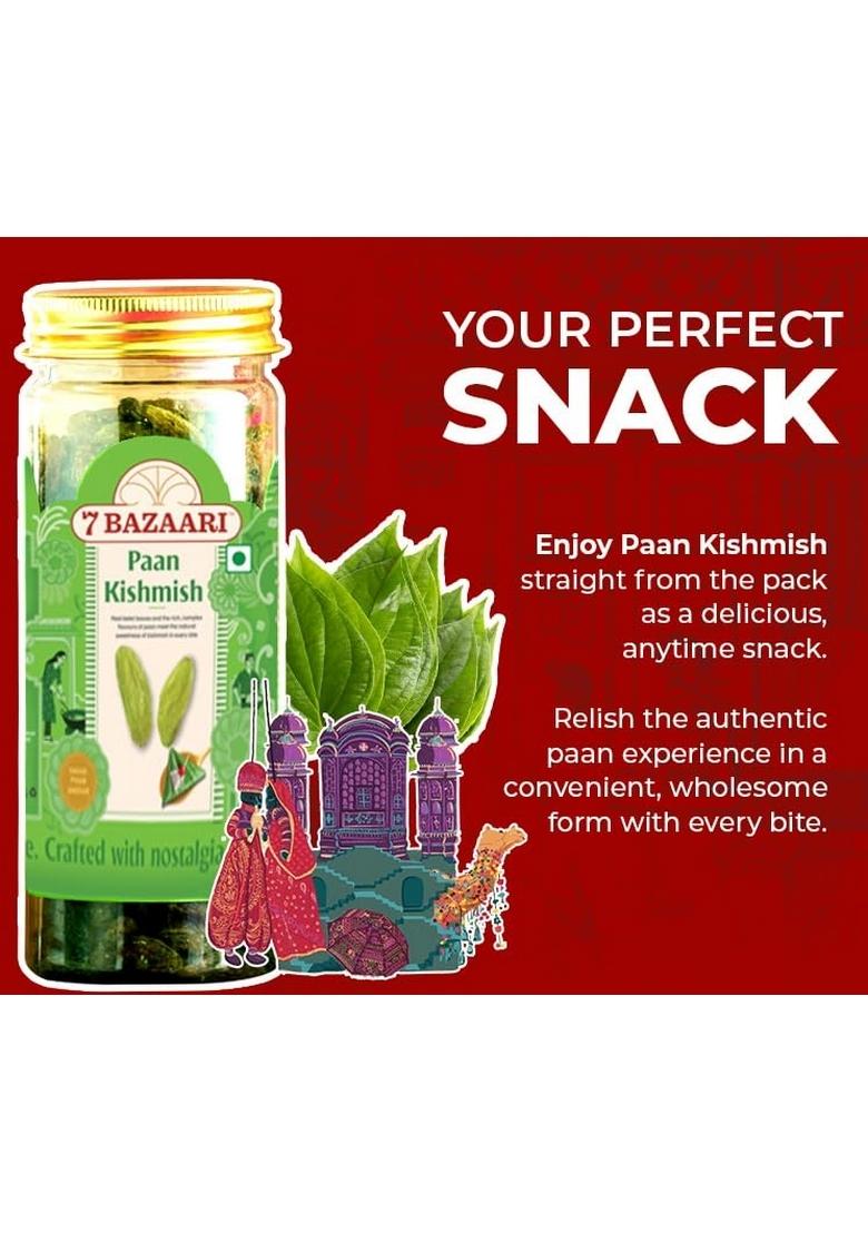 7 BAZAARI Paan Kishmish 175G | High in Antioxidants, Naturally Sweet & tasty Rich Iron Vitamin B, Source Of Potassium, Healthy Nutritious Pack 1
