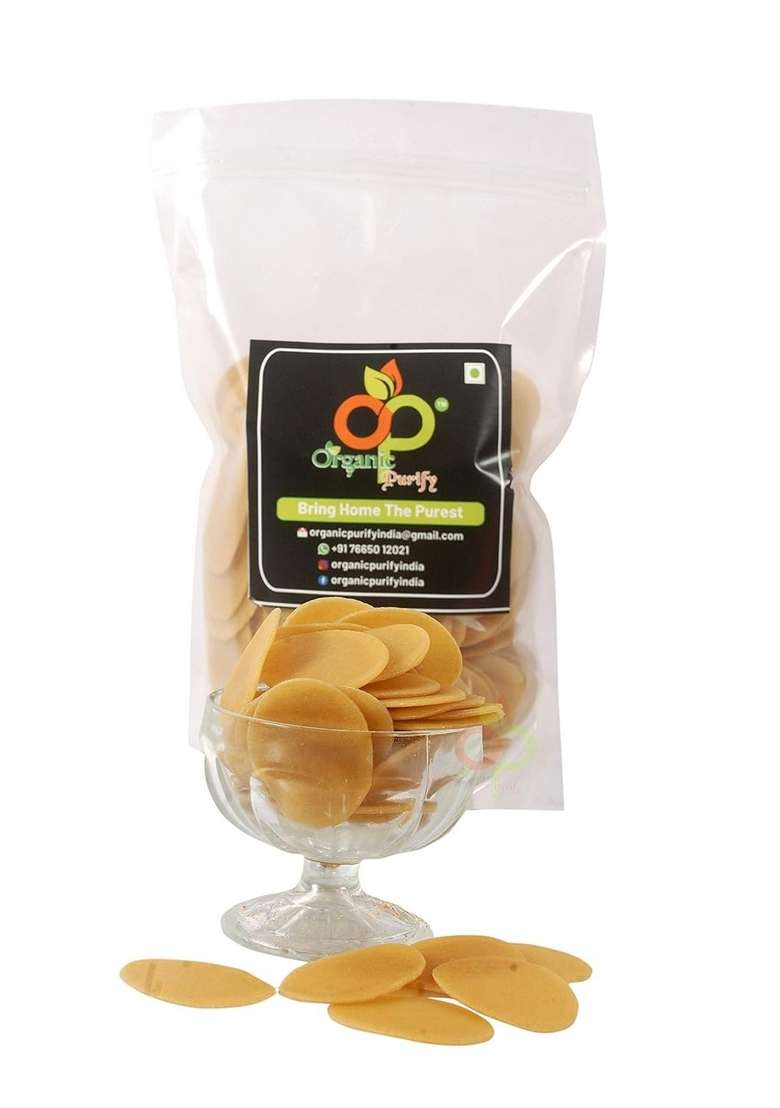 ORGANIC PURIFY READY-TO-FRY DRY PANI PURI PAPADS (GOL GAPPAS) 400GM Fry Atta Golgappa | Panipuri Papad Fryums (Puchka/Gupchup) Patase Microwave Air Instant Fresh Whole Wheat Golgappe - Indya